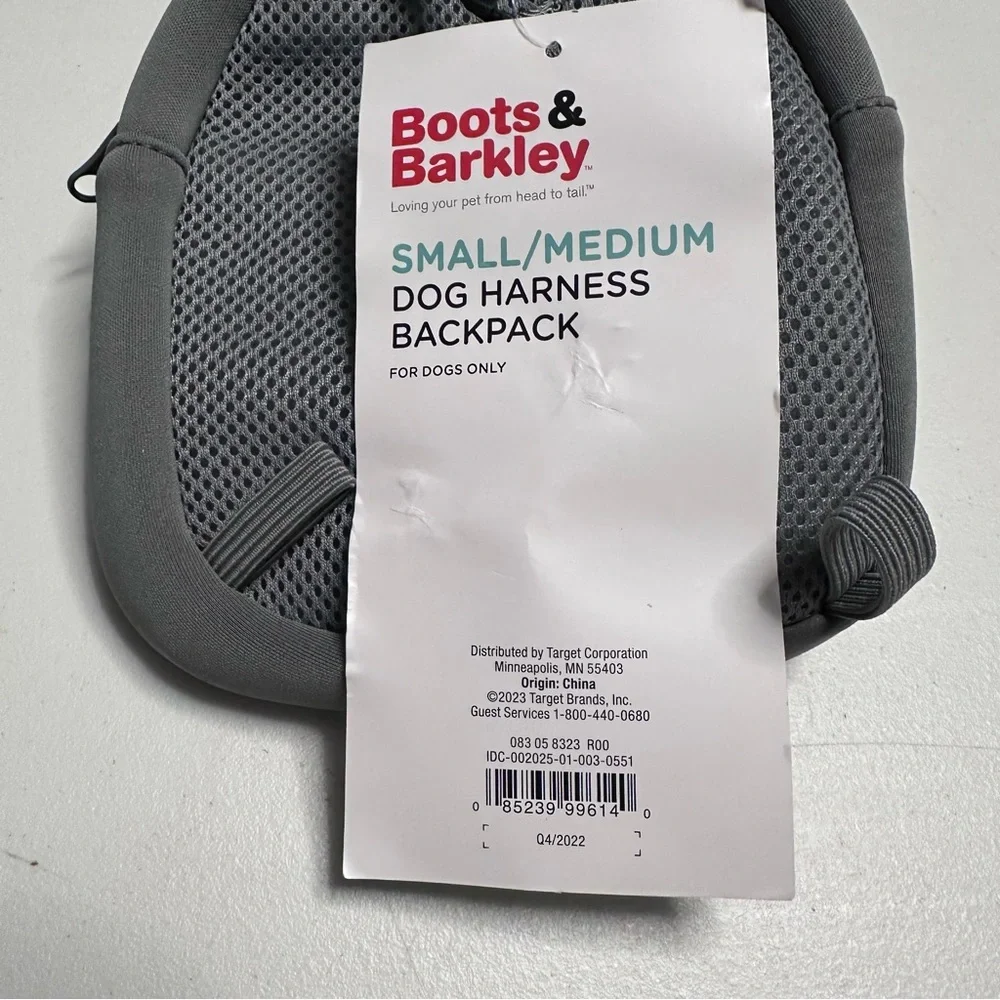 Boots & Barkley Gray Dog Harness  Backpack small /‎ medium or large/XL